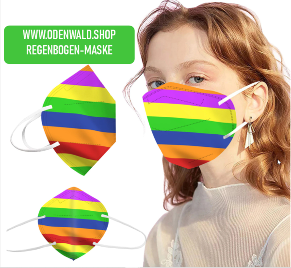 NEU! 10x Rainbow Atemmasken Regenbogenfarben (CE geprüft) Die Maske der Toleranz...