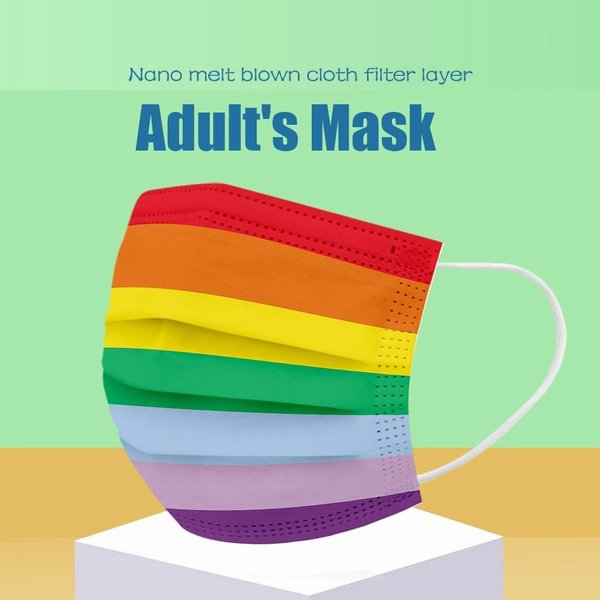NEU! Rainbow Alltagsmaske "Toleranz" 10er Set - Regenbogenfarben